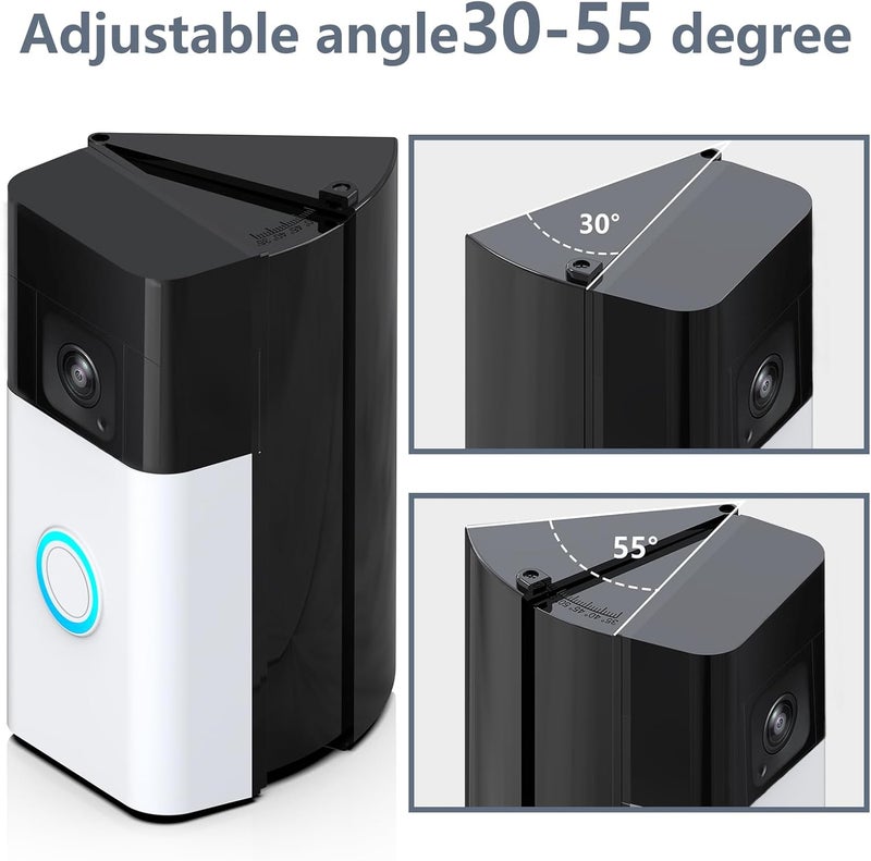 Mamerry Video Doorbell Camera Mount Compatible with Battery Doorbell Pro, Adjustable 30 to 55 Degree Doorbell Angle Wedge Bracket for Renter, Apartments, Home, with Screwdriver Replacement - Image 3